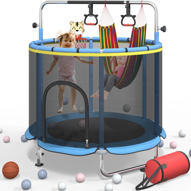 Trampoline Mini Indoor - 5FT Toddler Trampoline 8-in-1 Kids Mini