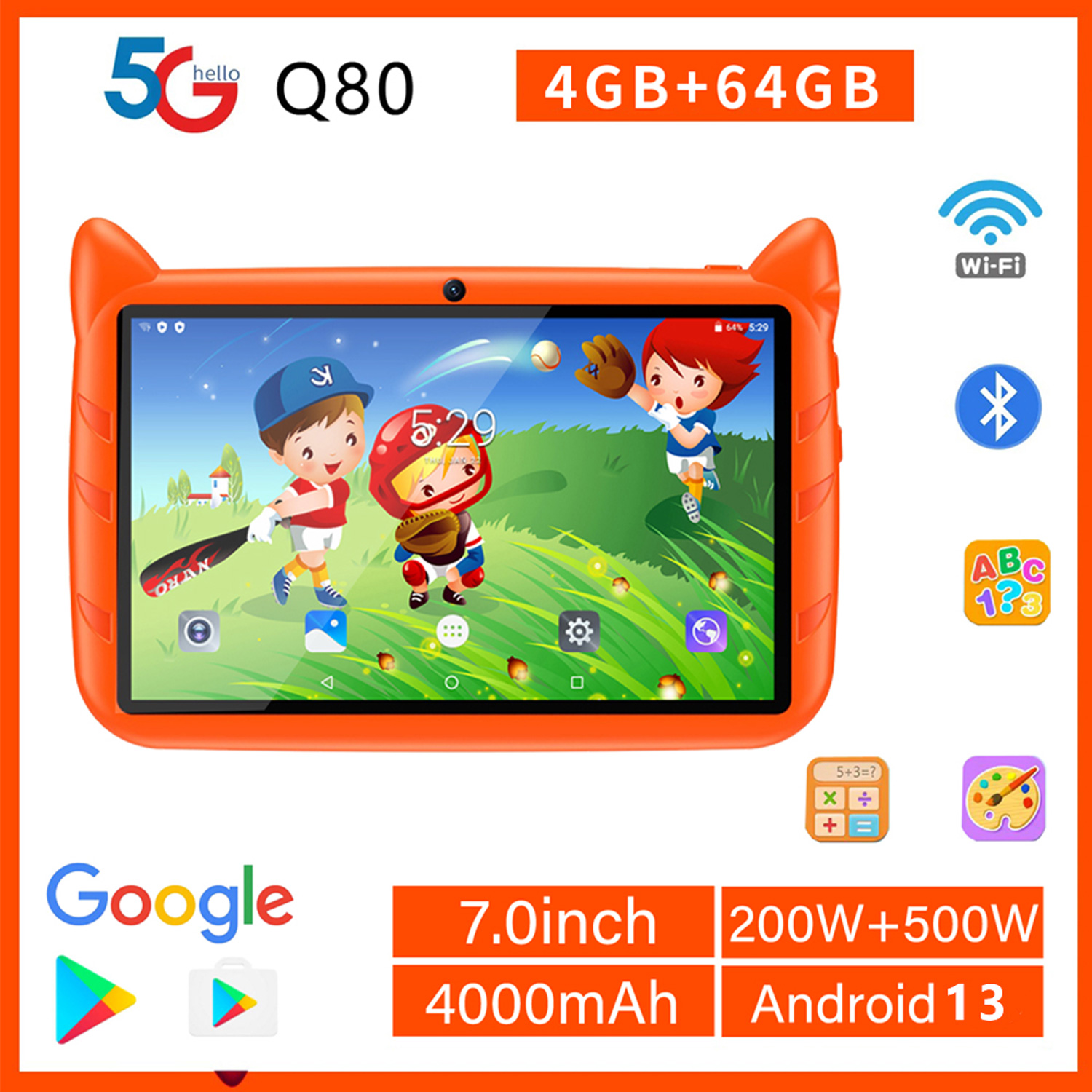 Learning Tablet Kids - New 5G WiFi Kids Tablet 7