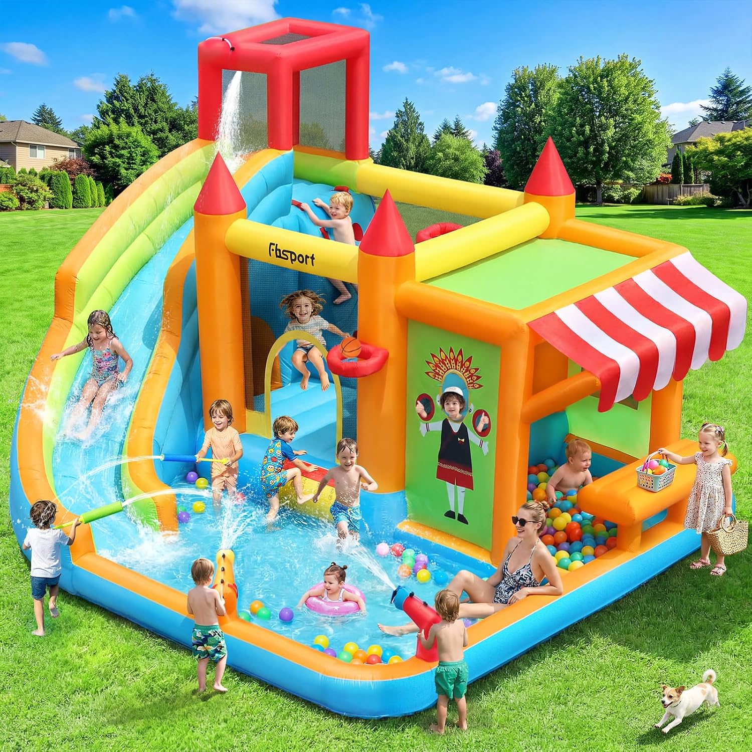 Inflatable Bounce House with W - Kids Toys House 评论和价格
