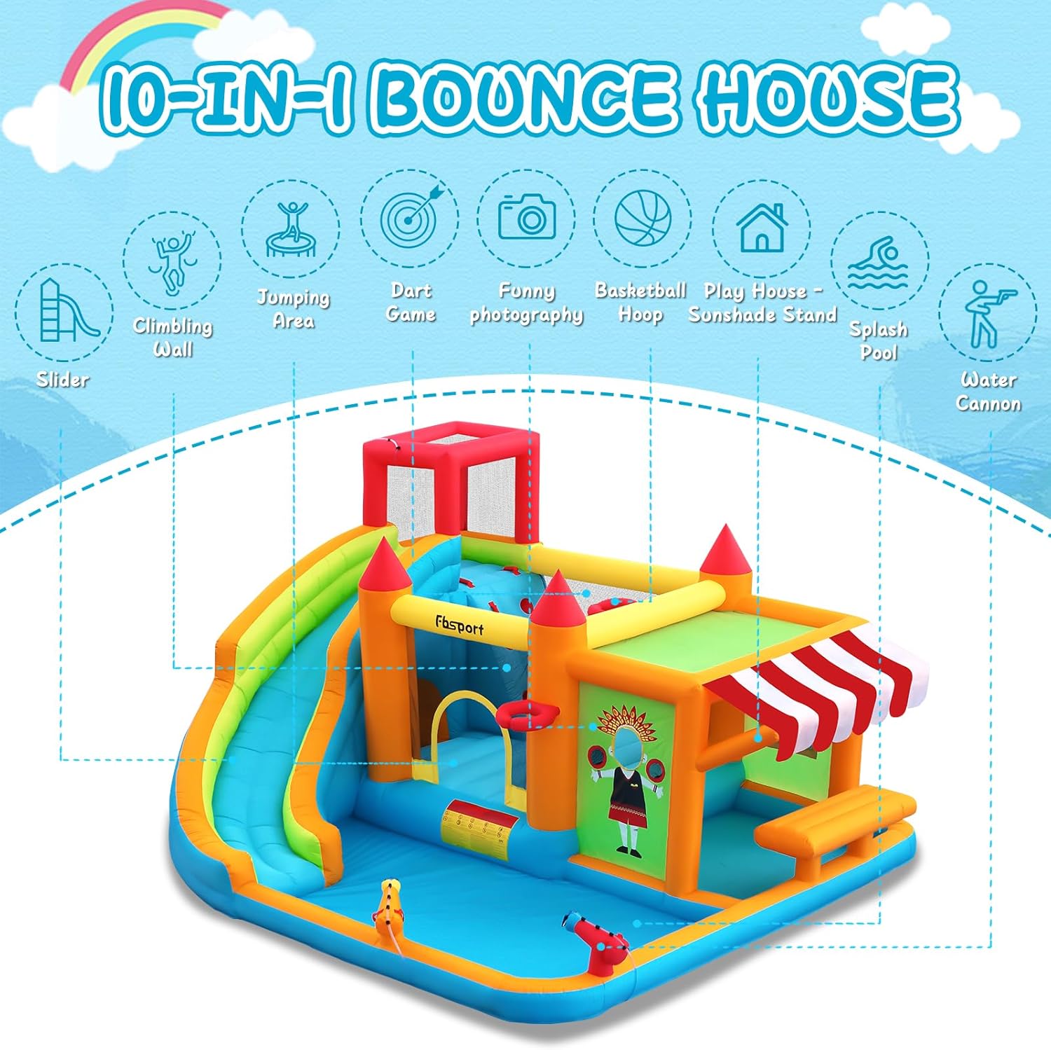 Inflatable Bounce House with W - Kids Toys House 评论和价格