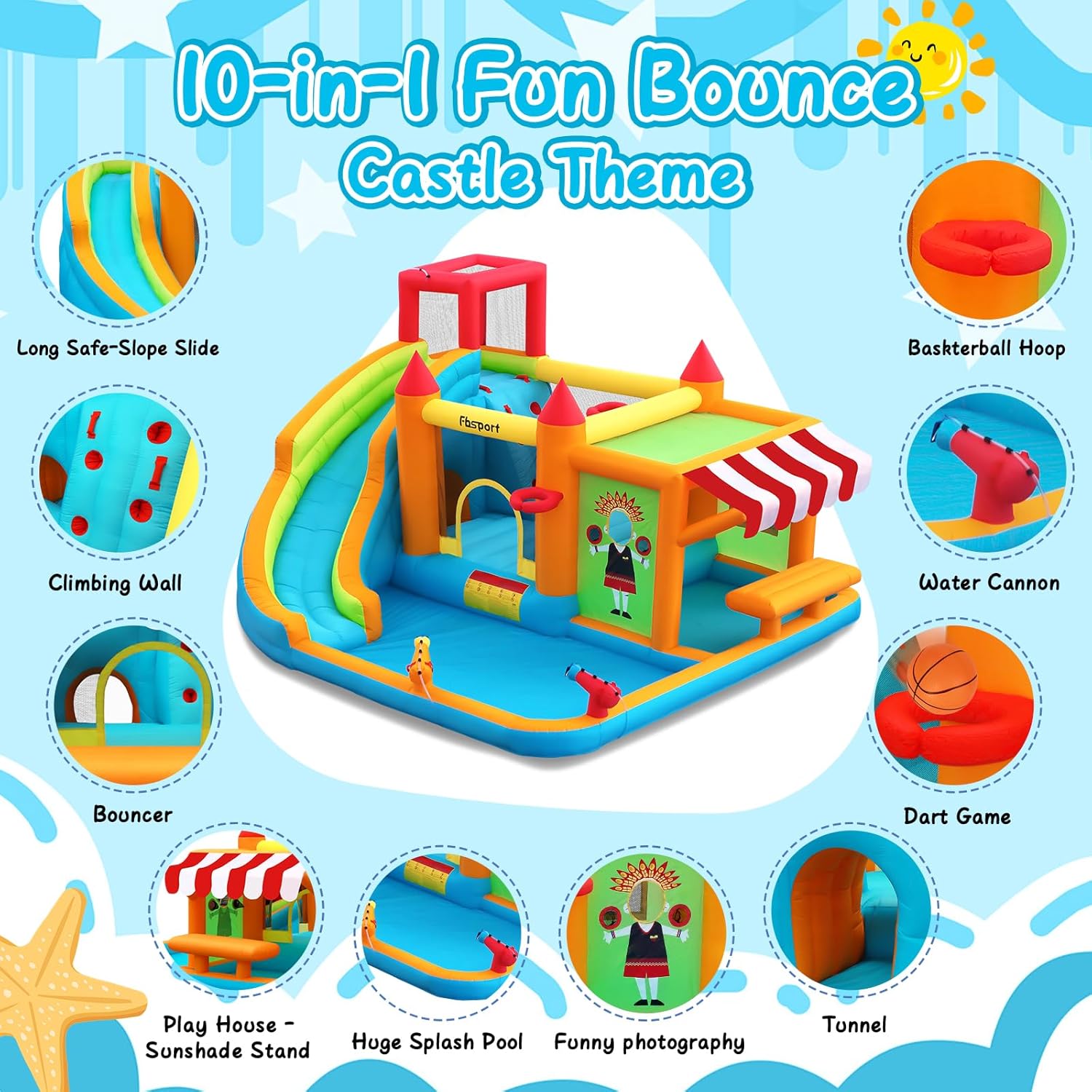 Inflatable Bounce House with W - Kids Toys House 评论和价格
