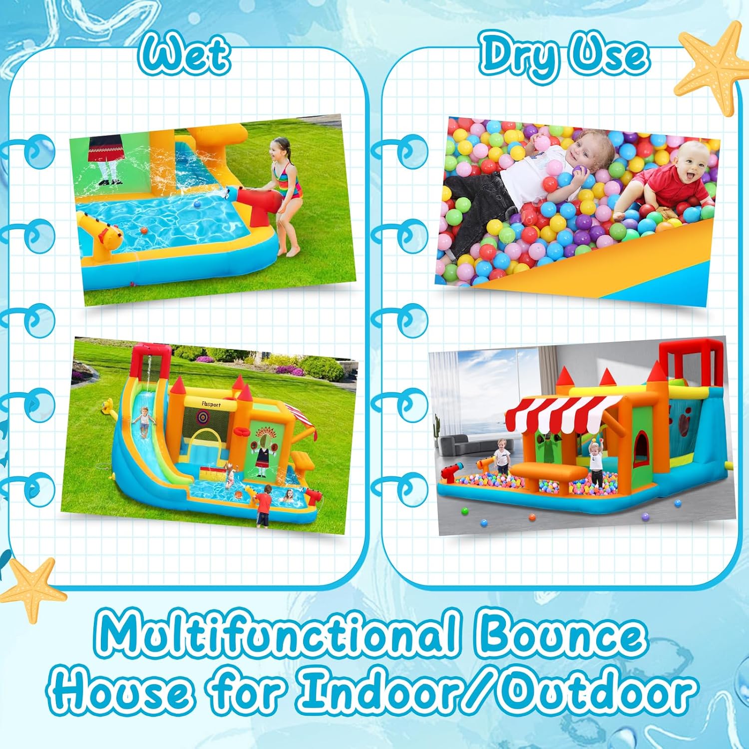 Inflatable Bounce House with W - Kids Toys House 评论和价格