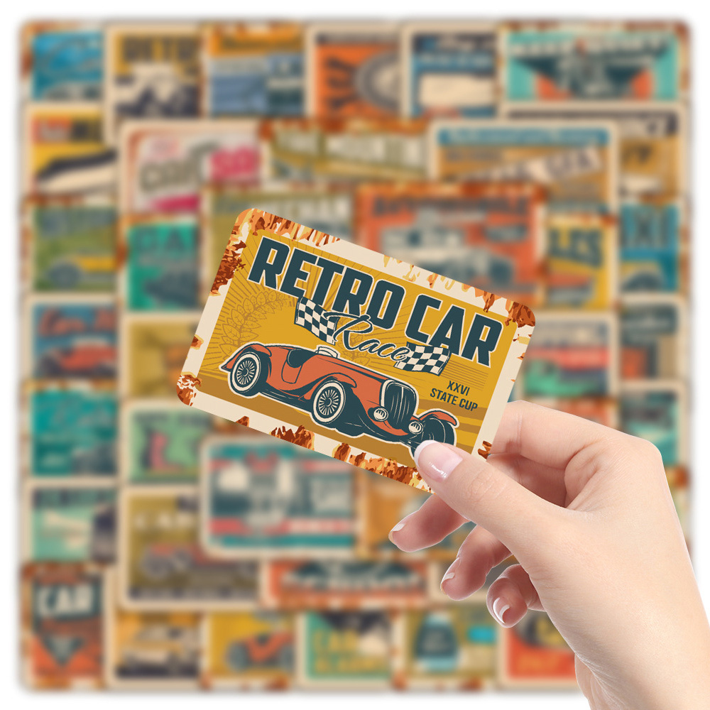 10/30/50pcs Retro Ads Car Stic - Kids Toys Vintage 评论和价格