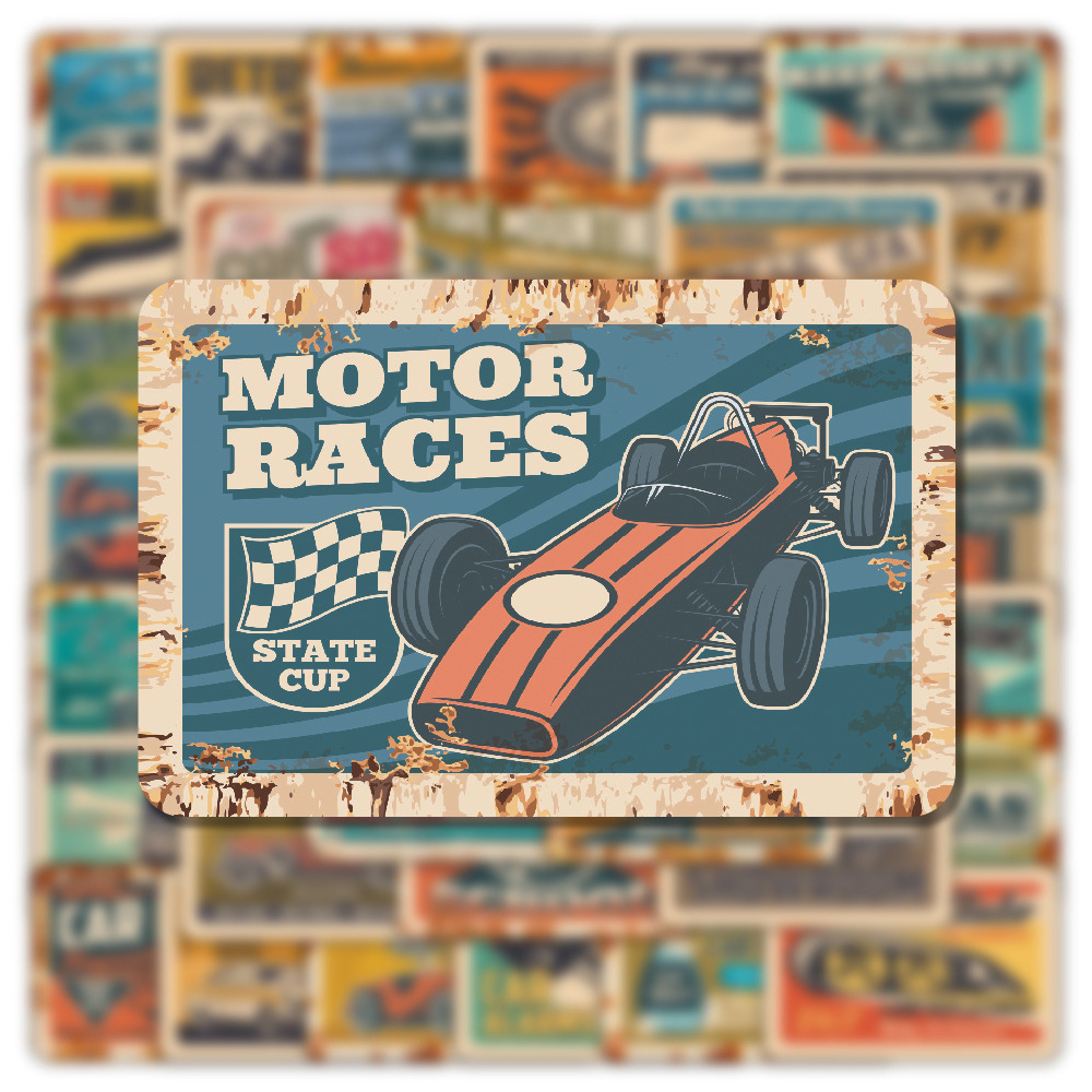 10/30/50pcs Retro Ads Car Stic - Kids Toys Vintage 评论和价格