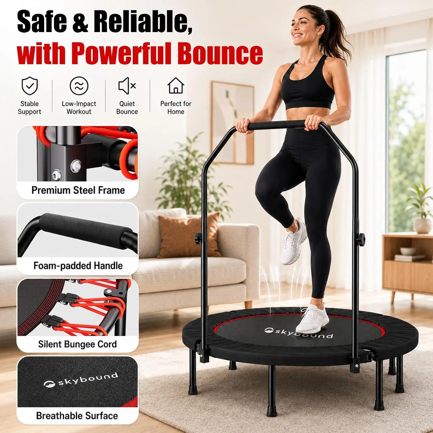 Rebounder Trampoline for Adult - Trampoline Mini Indoor 评论和价格