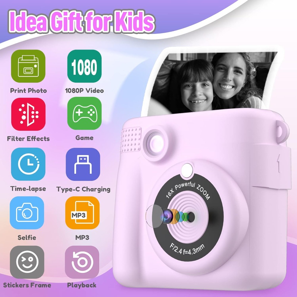 Instant Print Camera for Kids, - Toys For Kids Video 评论和价格