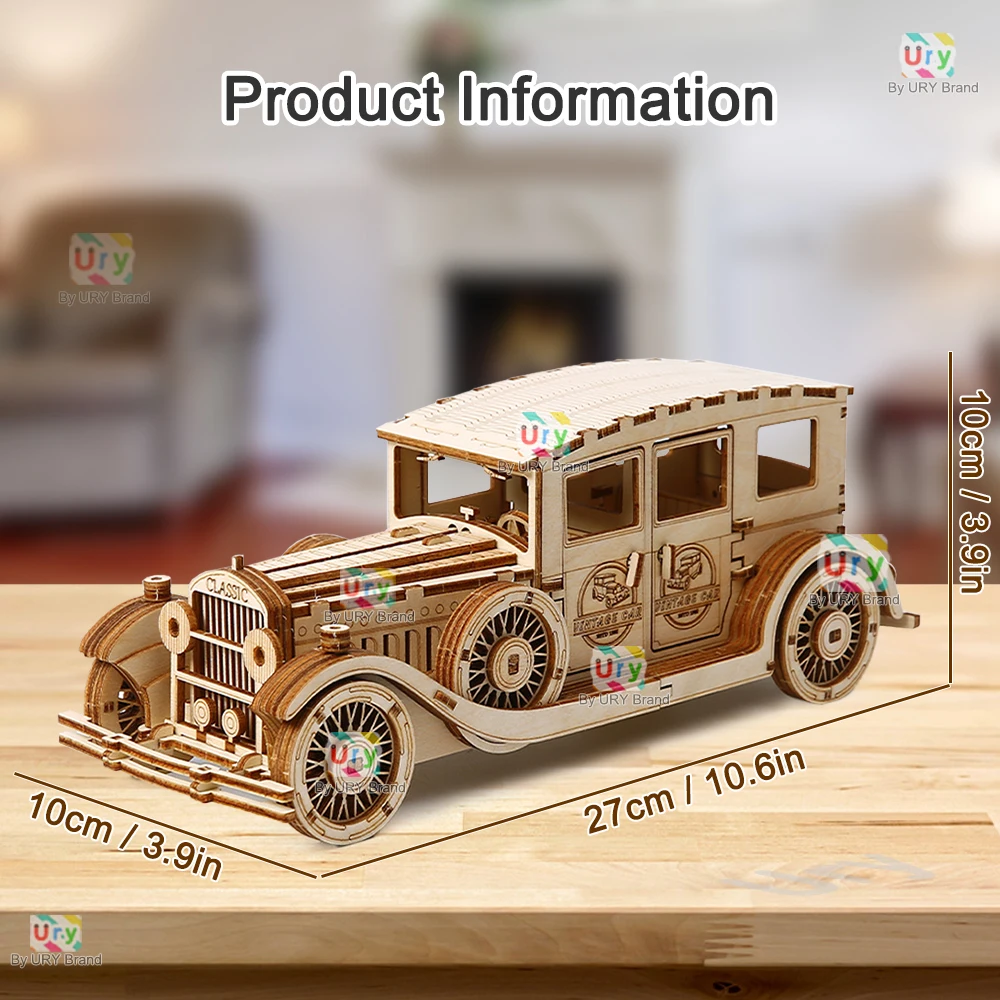 Ury 3D Wooden Puzzle Retro Vin - Kids Toys Vintage 评论和价格