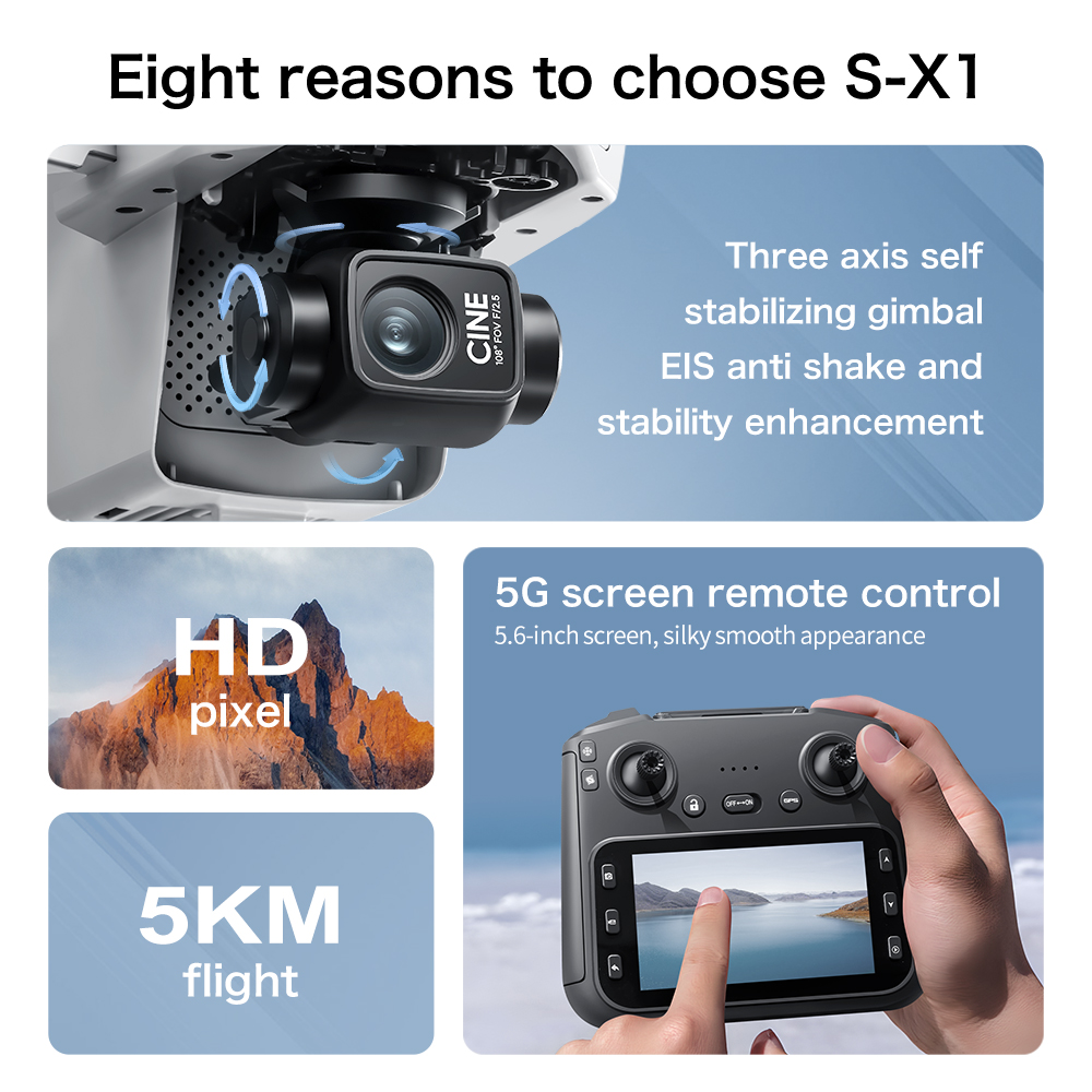 Original S-X1 Drone 8K HD Prof - Toys For Kids Video 评论和价格