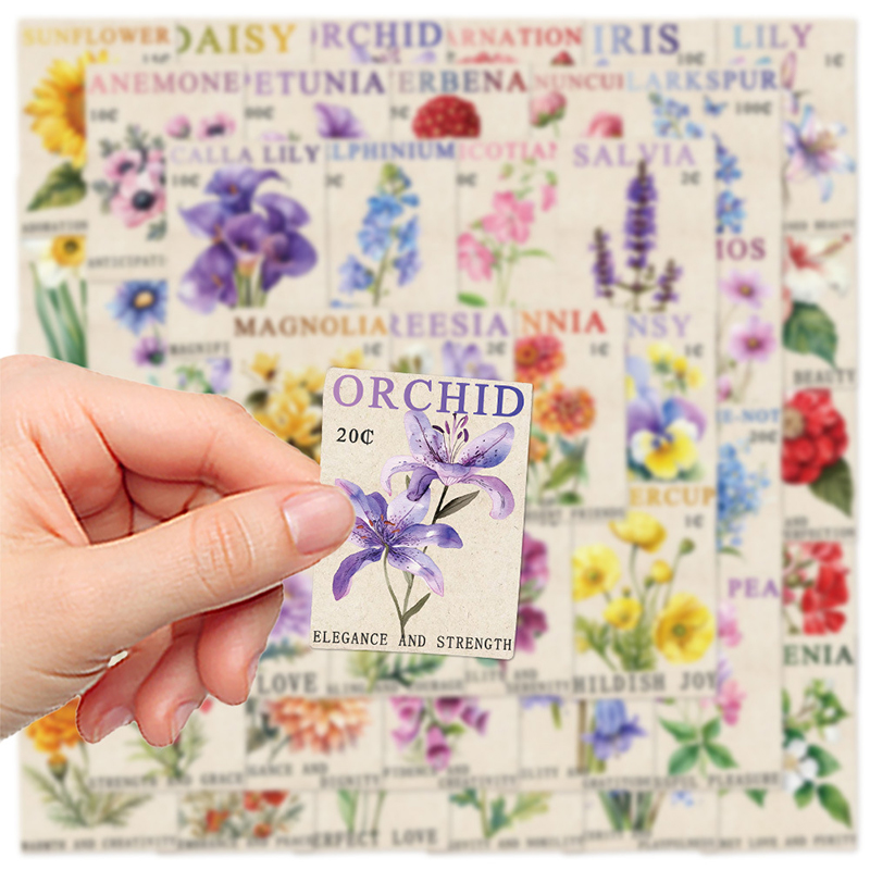 50PCS Vintage Flower Postage S - Kids Toys Vintage 评论和价格