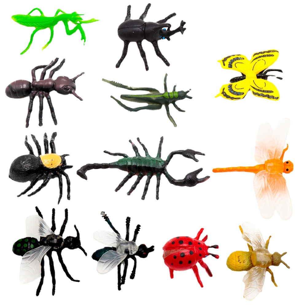 12pcs Simulation Funny Insect  - Kids Quirky Toys 评论和价格