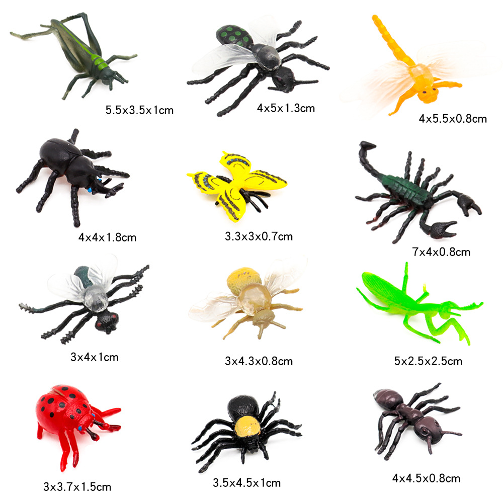 12pcs Simulation Funny Insect  - Kids Quirky Toys 评论和价格